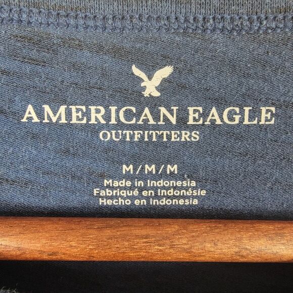 American Eagle Men's Medium Bundle of 2 Short Sleeve T Shirts Blue Gray - Picture 3 of 11